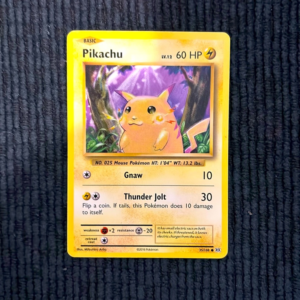 Pikachu extremely rare Pokémon card 35/108